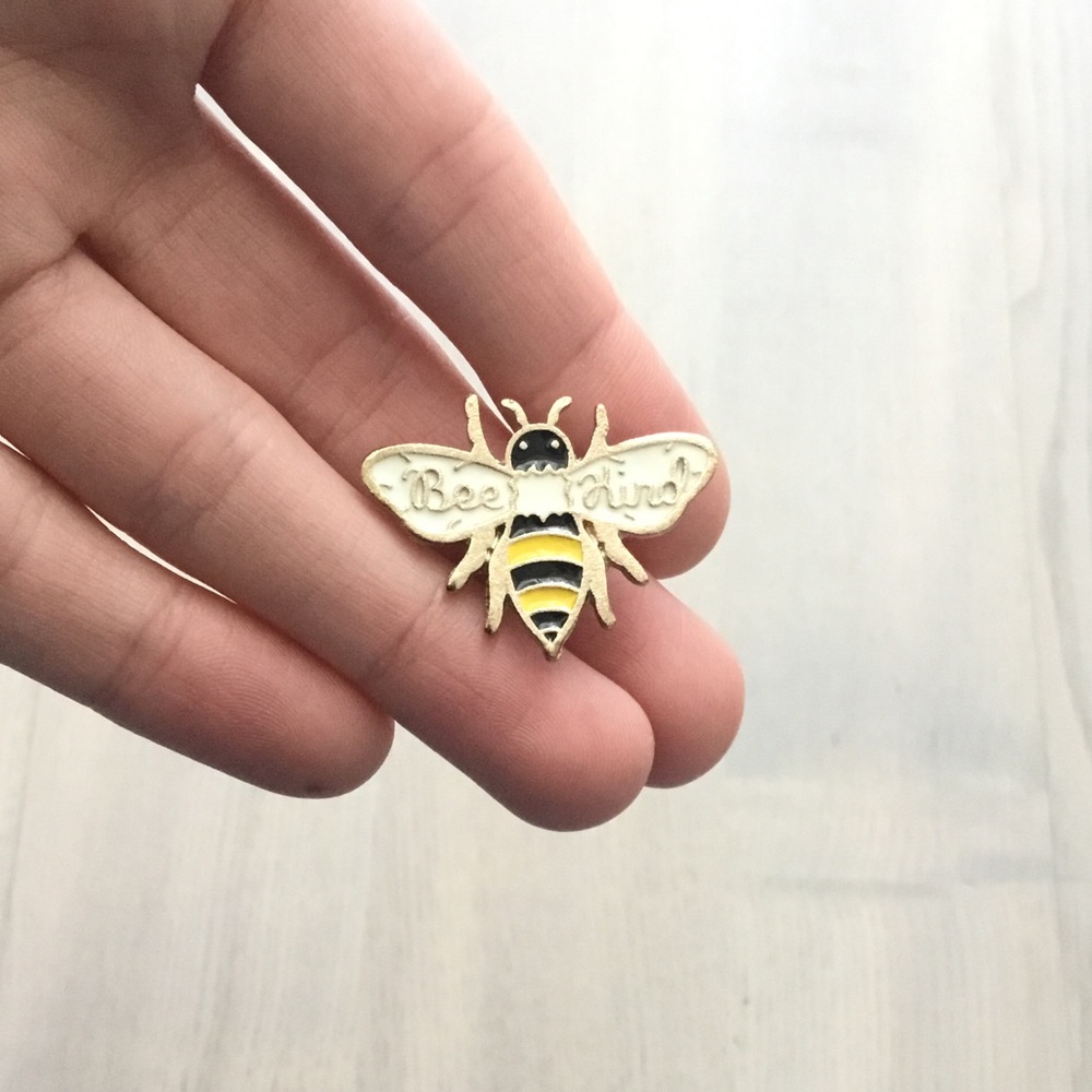“Bee Kind” Cute Metal Enamel Pin Badge